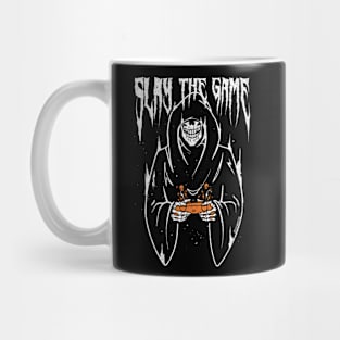 Slay the Game Gothic White Grim Reaper Gamer Mug